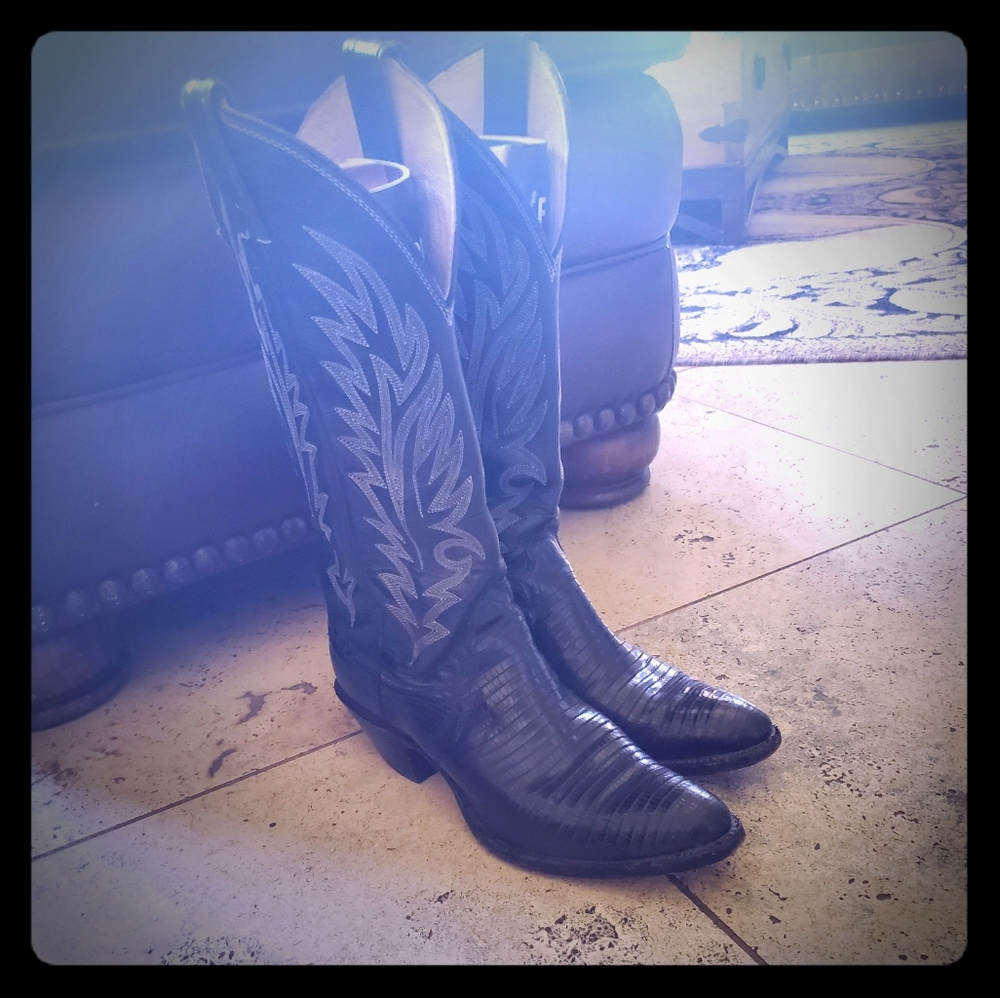 Justin lizard skin boots womens size 6.5